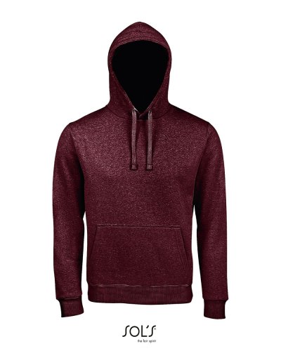 Felpa unisex con cappuccio Spencer Rosso Borgogna Melange