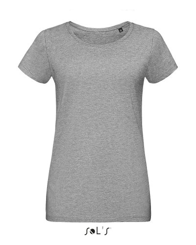 T-shirt donna slim girocollo Martin Grigio Medio Melange