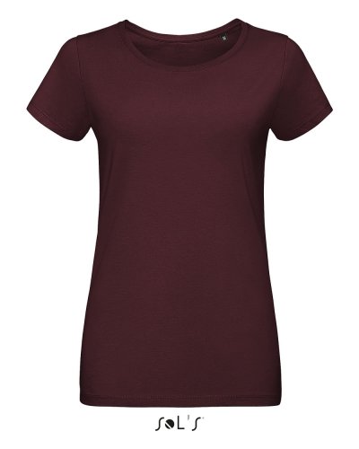 T-shirt donna slim girocollo Martin Rosso Borgogna
