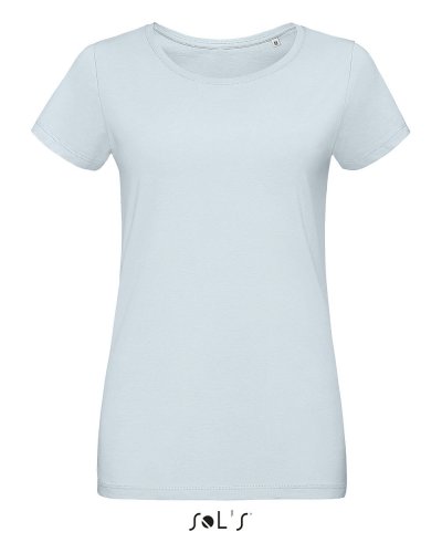 T-shirt donna slim girocollo Martin Blu pastello