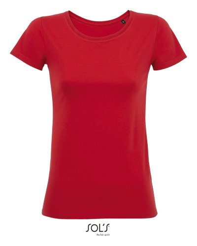 T-shirt donna slim girocollo Martin Rosso