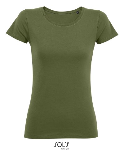 T-shirt donna slim girocollo Martin Dark Khaki