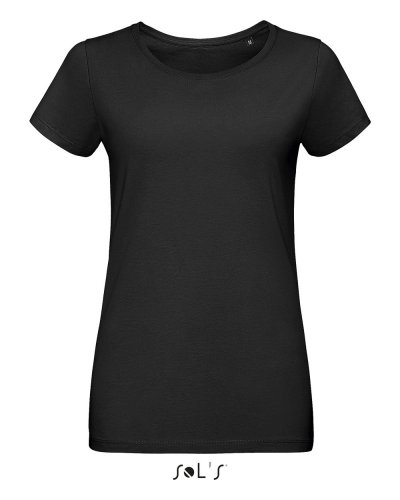 T-shirt donna slim girocollo Martin Nero Profondo