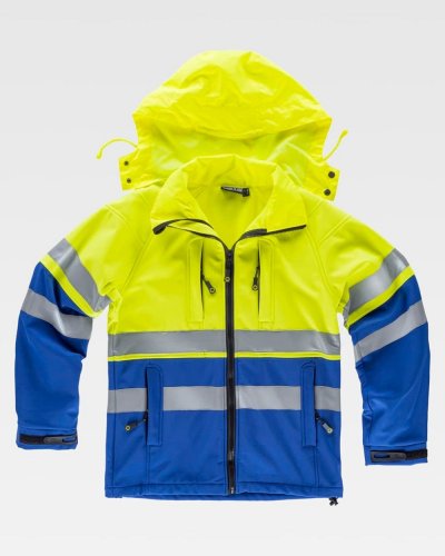 Giacca Workshell alta visibilità ROYAL BLUE / YELLOW