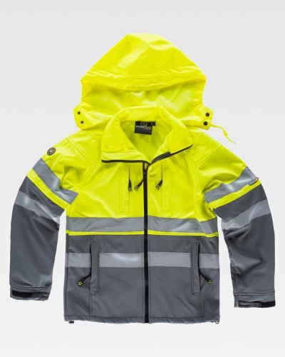 Giacca Workshell alta visibilità GREY / YELLOW