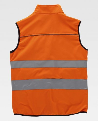 Gilet workshell alta visibilità con bande riflettenti
