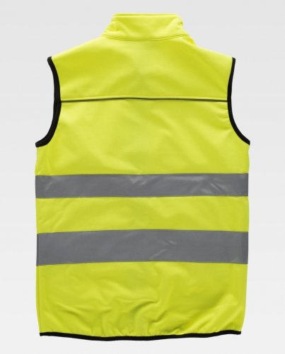 Gilet workshell alta visibilità con bande riflettenti