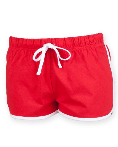 Ladies Retro Shorts Red / White