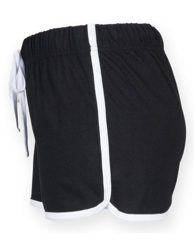 Ladies Retro Shorts Black / White