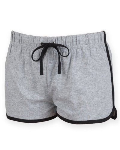 Ladies Retro Shorts Heather grey  / Black
