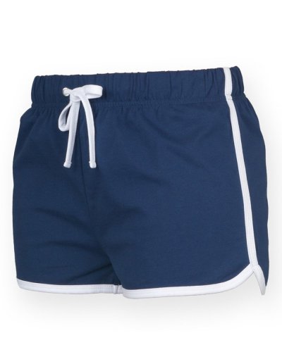 Ladies Retro Shorts Navy / White