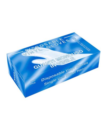 Guanti in vinile monouso dispenser 100 pezzi