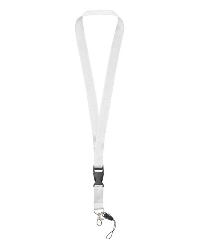 Lanyard porta cellulare Sagan con fibbia rimovibile Bianco
