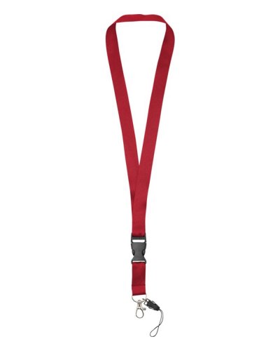 Lanyard porta cellulare Sagan con fibbia rimovibile Rosso