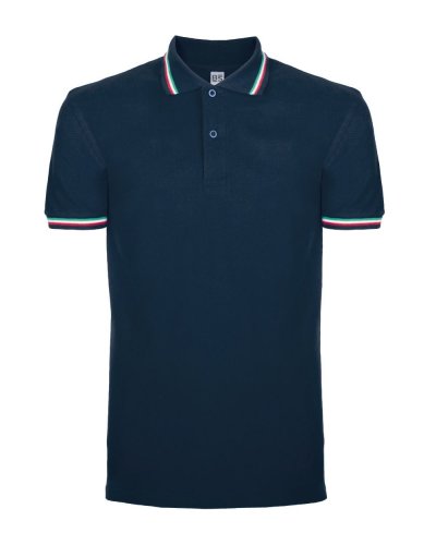 Polo tricolor Italy Navy