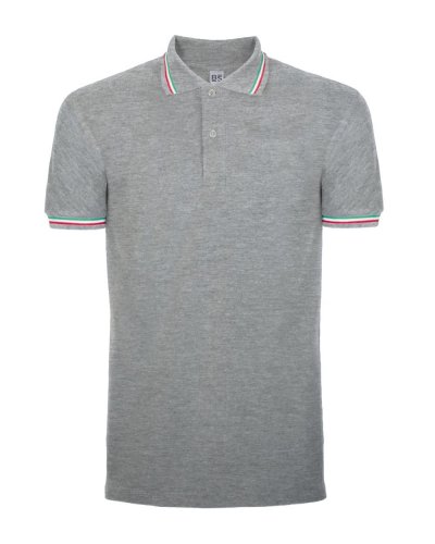 Polo tricolor Italy Grey heather