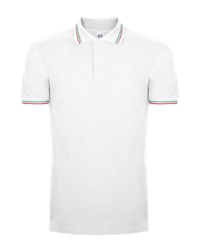 Polo tricolor Italy White