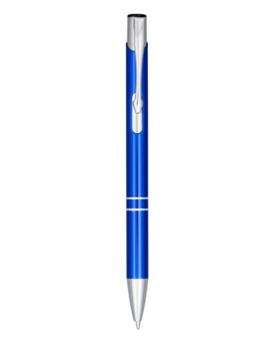 Penna a sfera a scatto Moneta in alluminio anodizzato Blue