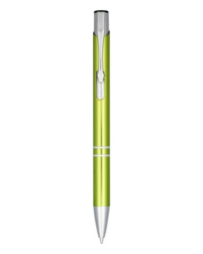 Penna a sfera a scatto Moneta in alluminio anodizzato Lime
