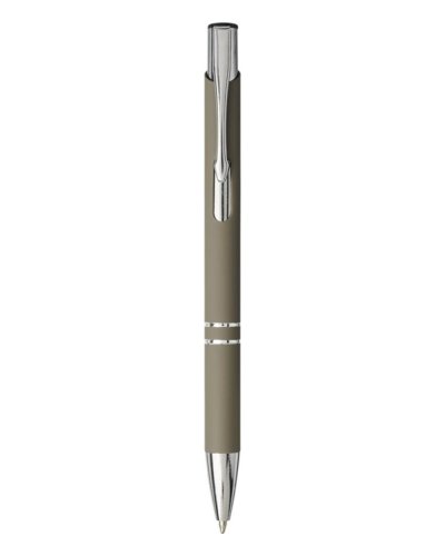 Penna a sfera a scatto Moneta soft touch Grigio Scuro