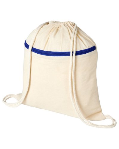Mochila con cordón y cremallera Oregon Natural/Royal Blue