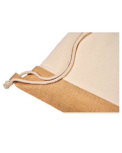 Zaino con cordoncino Delhi in cotone e juta
