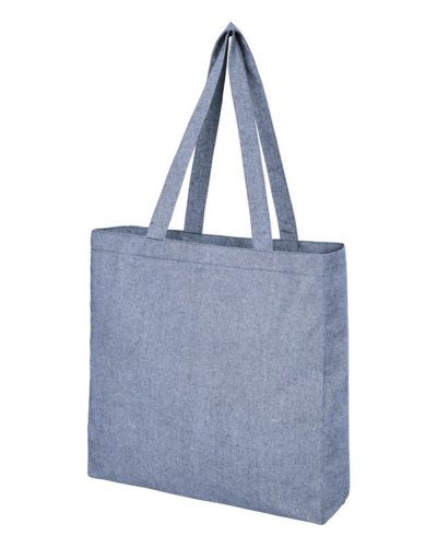 Tote bag in cotone riciclato Pheebs Blu melange