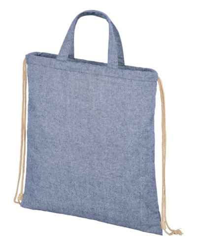 Zaino con cordoncino Pheebs in cotone riciclato Blu melange