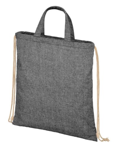 Zaino con cordoncino Pheebs in cotone riciclato Nero melange