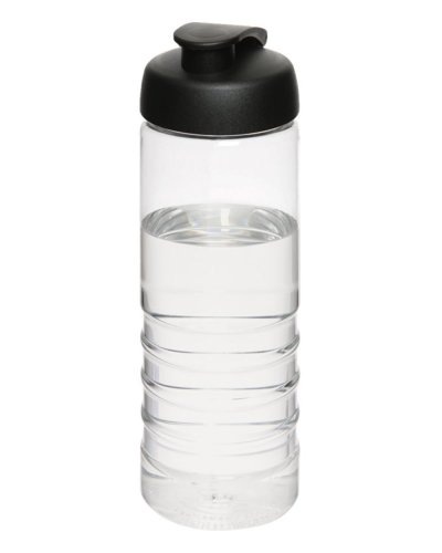 Borraccia H2O Treble da 750 ml con coperchio a scatto Trasparente / Nero