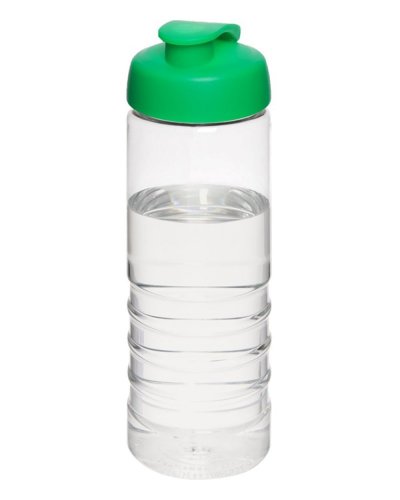 Borraccia H2O Treble da 750 ml con coperchio a scatto Trasparente / Verde