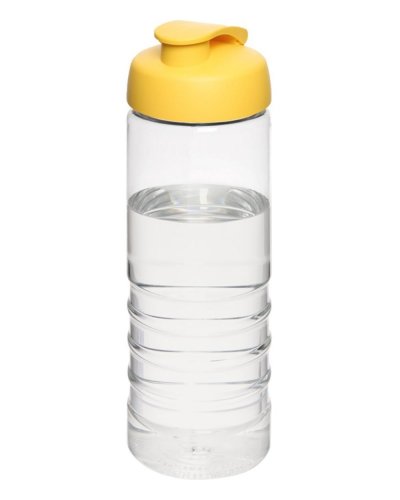 Borraccia H2O Treble da 750 ml con coperchio a scatto Trasparente / Giallo