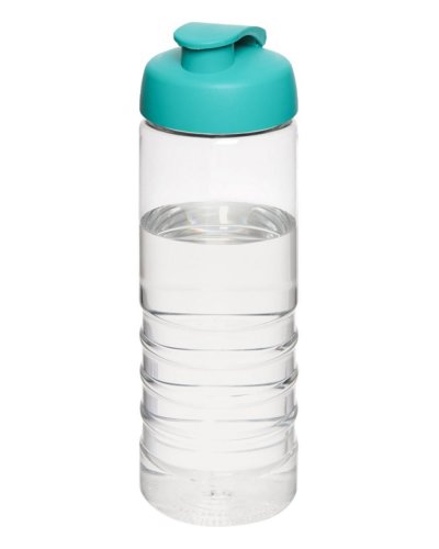 Borraccia H2O Treble da 750 ml con coperchio a scatto Trasparente / Aqua
