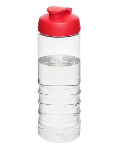 Borraccia H2O Treble da 750 ml con coperchio a scatto Trasparente / Rosso