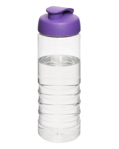 Borraccia H2O Treble da 750 ml con coperchio a scatto Trasparente / Porpora