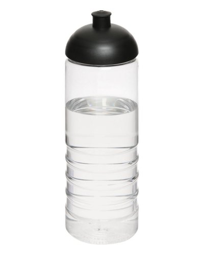 Borraccia sportiva H2O Treble da 750 ml con coperchio a cupola Trasparente / Nero