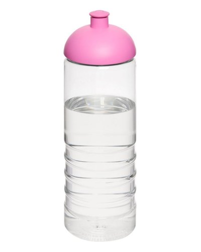 Borraccia sportiva H2O Treble da 750 ml con coperchio a cupola Trasparente / Rosa