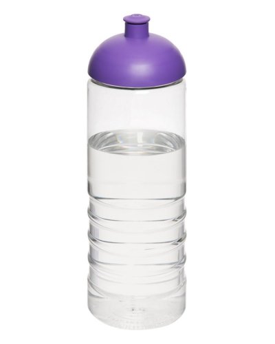 Borraccia sportiva H2O Treble da 750 ml con coperchio a cupola Trasparente / Porpora