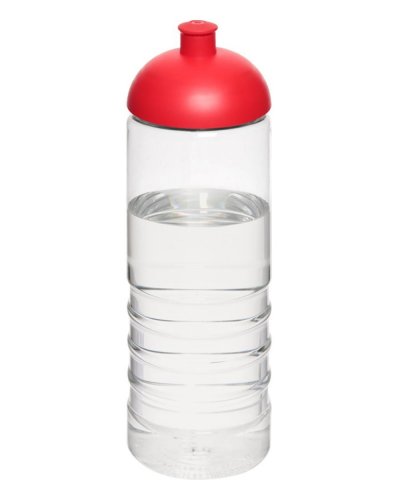 Borraccia sportiva H2O Treble da 750 ml con coperchio a cupola Trasparente / Rosso