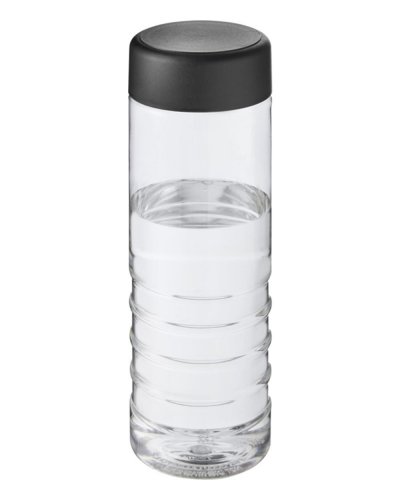 Borraccia H2O Treble da 750 ml con tappo a vite Trasparente / Nero