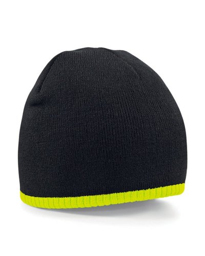 Berretto in maglia Two-Tone Black/Fluorescent Yellow