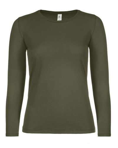 T-shirt donna E150 maniche lunghe urban khaki