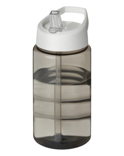 Borraccia sportiva H2O Bop da 500 ml con coperchio con beccuccio Carboncino / Bianco