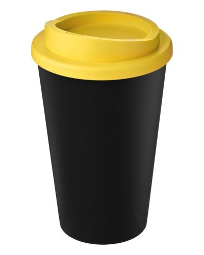 Americano Eco Bicchiere da 350 ml in plastica riciclata Nero / Giallo
