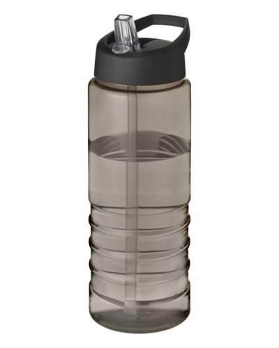 Borraccia sportiva H2O Treble da 750 ml con coperchio con beccuccio Charcoal / Nero