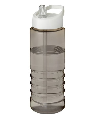 Borraccia sportiva H2O Treble da 750 ml con coperchio con beccuccio Carboncino / Bianco