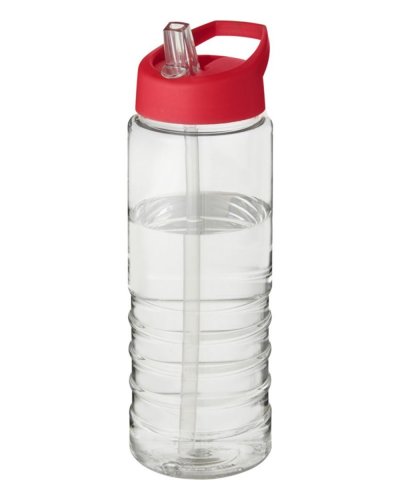 Borraccia sportiva H2O Treble da 750 ml con coperchio con beccuccio Trasparente / Rosso