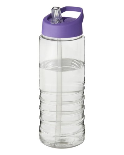 Borraccia sportiva H2O Treble da 750 ml con coperchio con beccuccio Trasparente / Viola