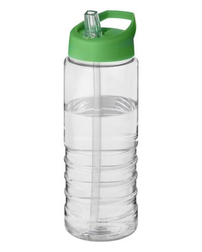 Borraccia sportiva H2O Treble da 750 ml con coperchio con beccuccio Trasparente / Verde