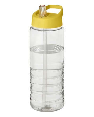 Borraccia sportiva H2O Treble da 750 ml con coperchio con beccuccio Trasparente / Giallo